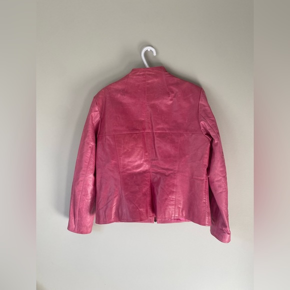 🎀Guccini Vintage Pink Leather Jacket (XL) - Picture 2 of 6
